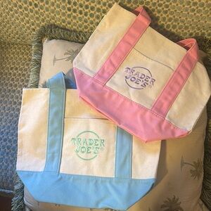 Trader Joe’s Mini Tote Pastel Pink and Blue Set